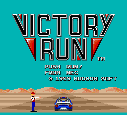 Victory Run title screen for TurboGrafx-16
